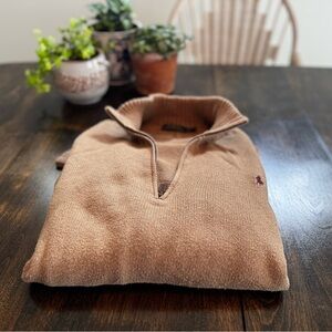 Polo Ralph Lauren Quarter Zip Sweater XXL | Tan Pullover Knit | Iconic Pony Logo